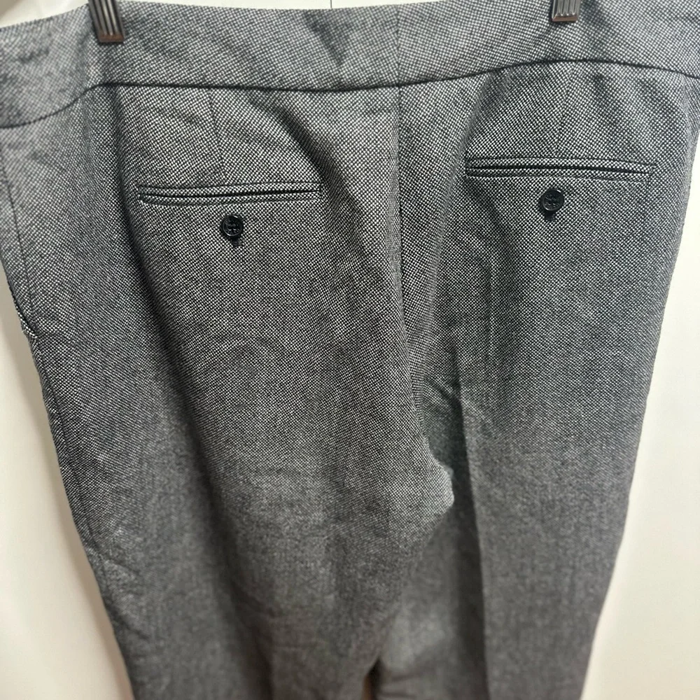 DKNY Gray Wool-Blend Herringbone Dress Pants | Size 16 | Wide Leg | Lined - Picture 4 of 9